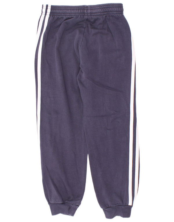 Adidas Boys Tracksuit Trousers Joggers 6-7 Years Navy Blue Cotton