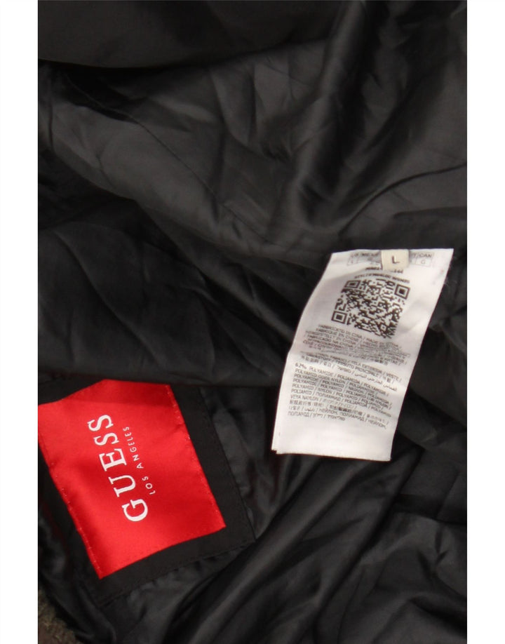 Ανδρικό μπουφάν Guess Hooded UK 40 Large Black Polyamide