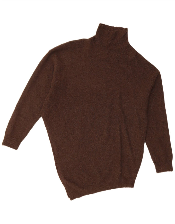 Zara Γυναικείο πουλόβερ με ρολό λαιμόκοψη UK 10 Small καφέ
