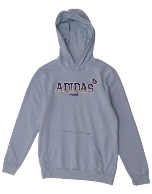 Adidas Girls Graphic Hoodie Jumper 15-16 ετών Μπλε βαμβακερό