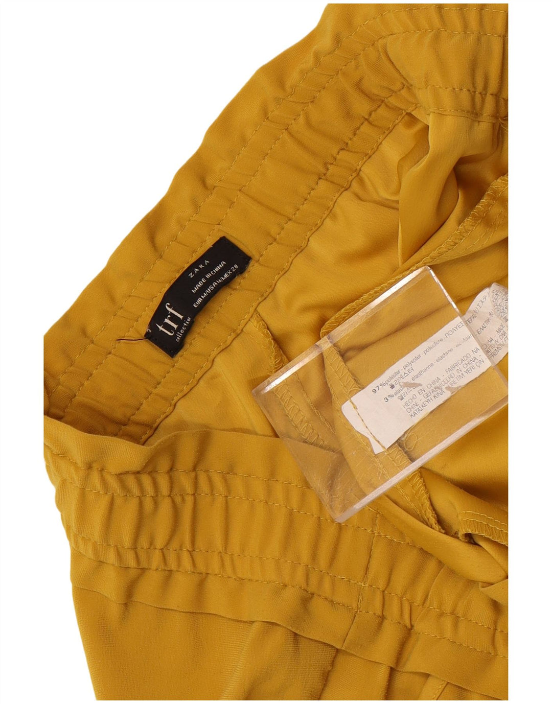 Zara Γυναικείο Tapered Cropped Παντελόνι Medium W28 L25 Yellow Polyester