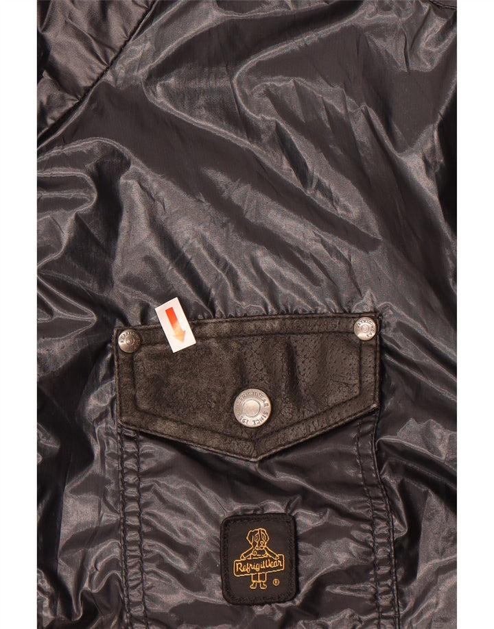 REFRIGIWEAR Mens Bomber Jacket UK 38 Medium Black Polyester