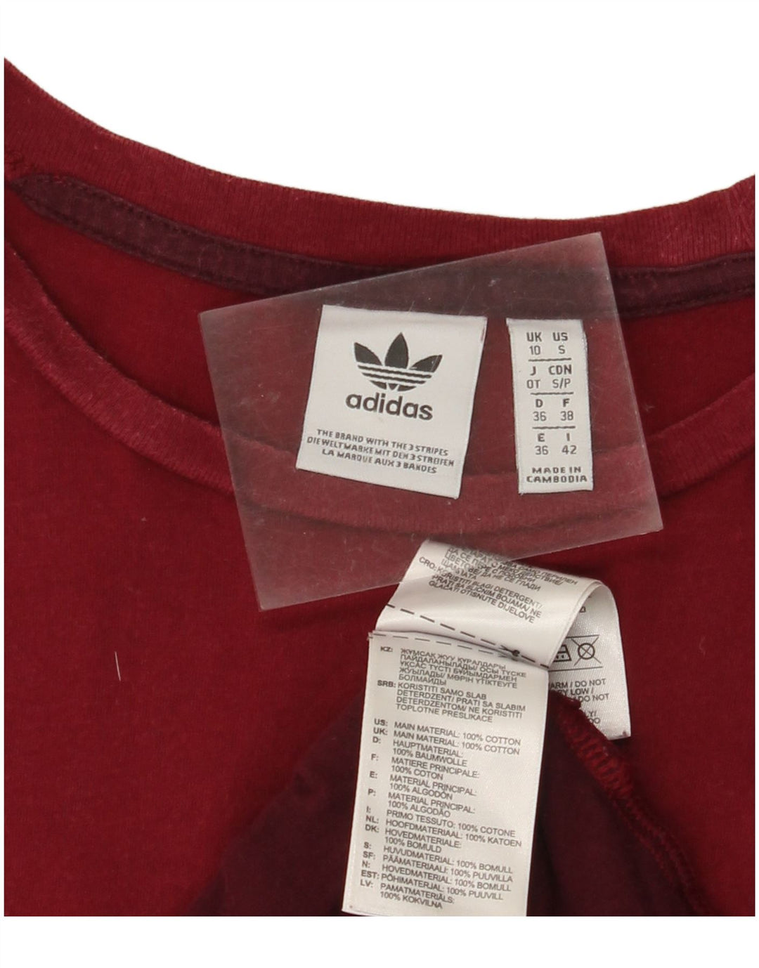 Γυναικείο γραφικό μπλουζάκι ADIDAS Top UK Small 10 μπορντό