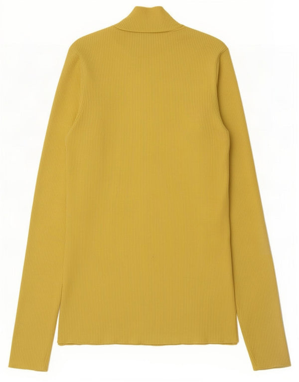 Zara Γυναικείο τοπ μακρυμάνικο UK 8 Small Yellow Polyamide
