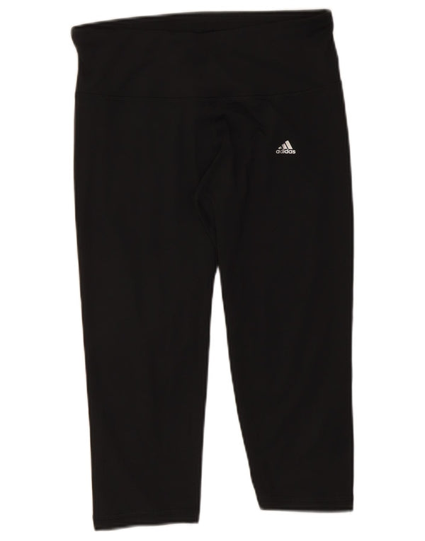 Adidas Γυναικεία κολάν Capri Climalite UK 12/14 Μεσαίο μαύρο πολυεστέρα