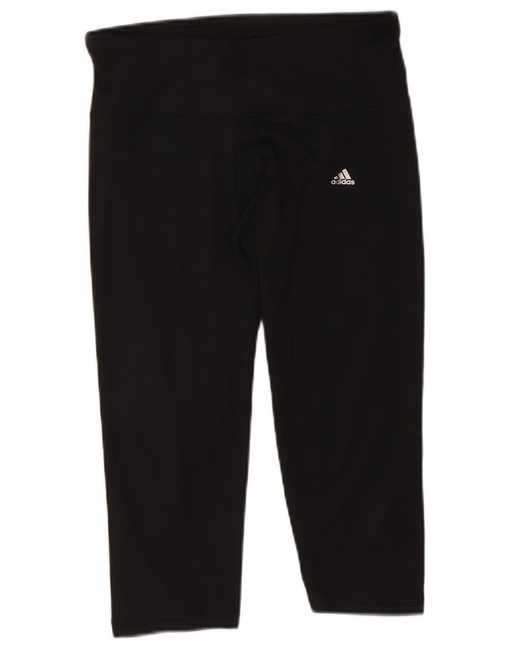 Adidas Γυναικεία κολάν Capri Climalite UK 12/14 Μεσαίο μαύρο πολυεστέρα