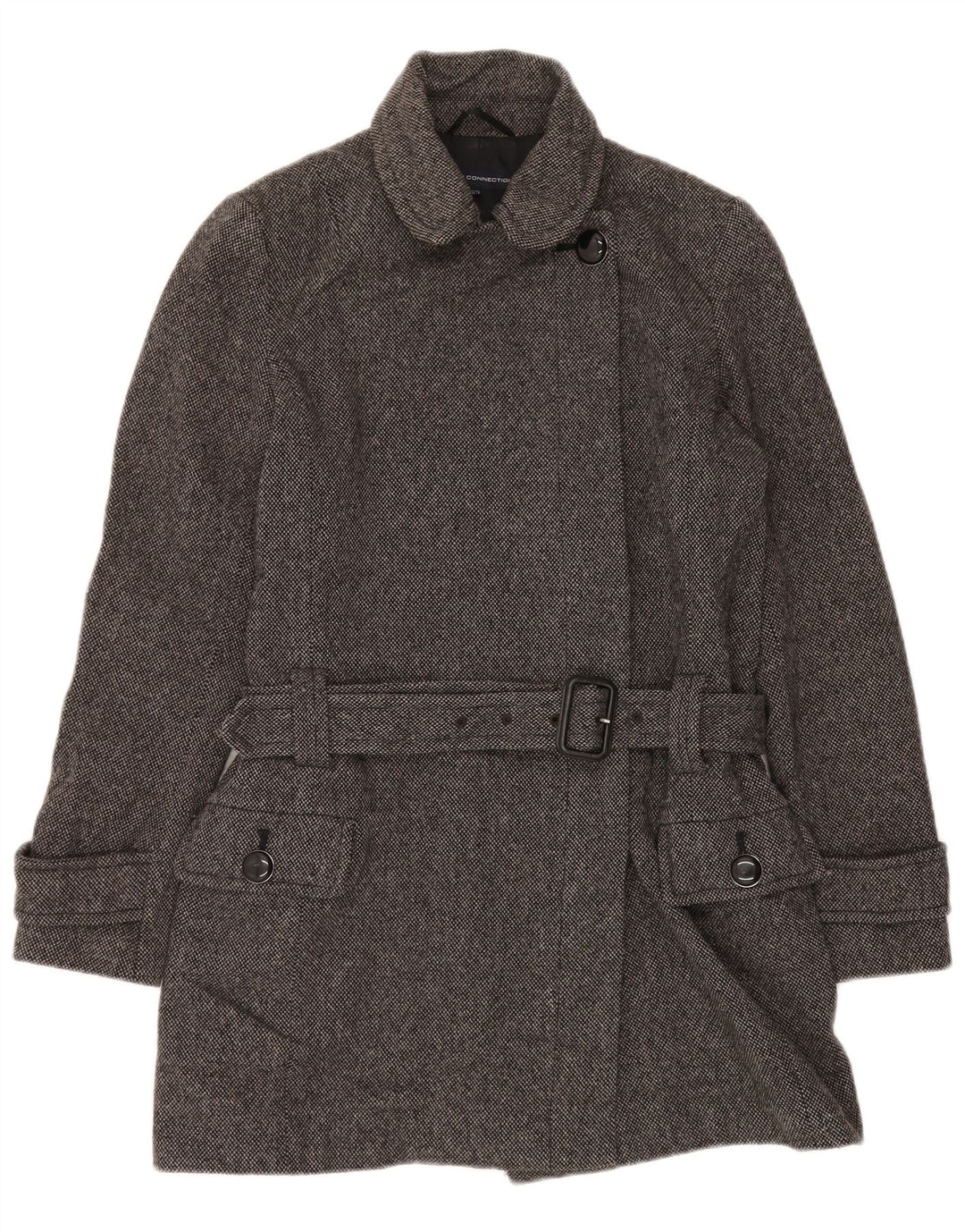 ΓΑΛΛΙΚΗ ΣΥΝΔΕΣΗ Γυναικείο Παλτό UK 12 Μεσαίο Γκρι μαλλί