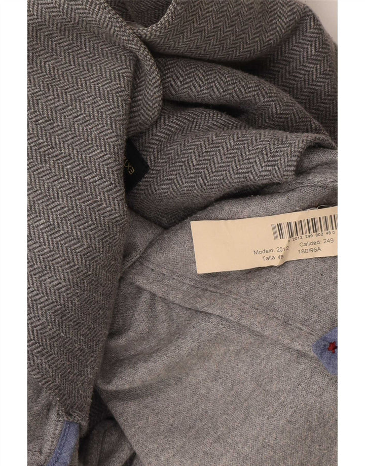 Massimo Dutti Ανδρικό σακάκι μπλέιζερ με 2 κουμπιά EU 48 Μεσαίο γκρι ψαροκόκκαλο