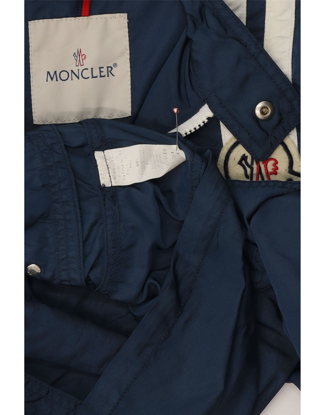 Moncler Boys Windbreaker Jacket 13-14 Years Navy Blue Colorblock Polyester