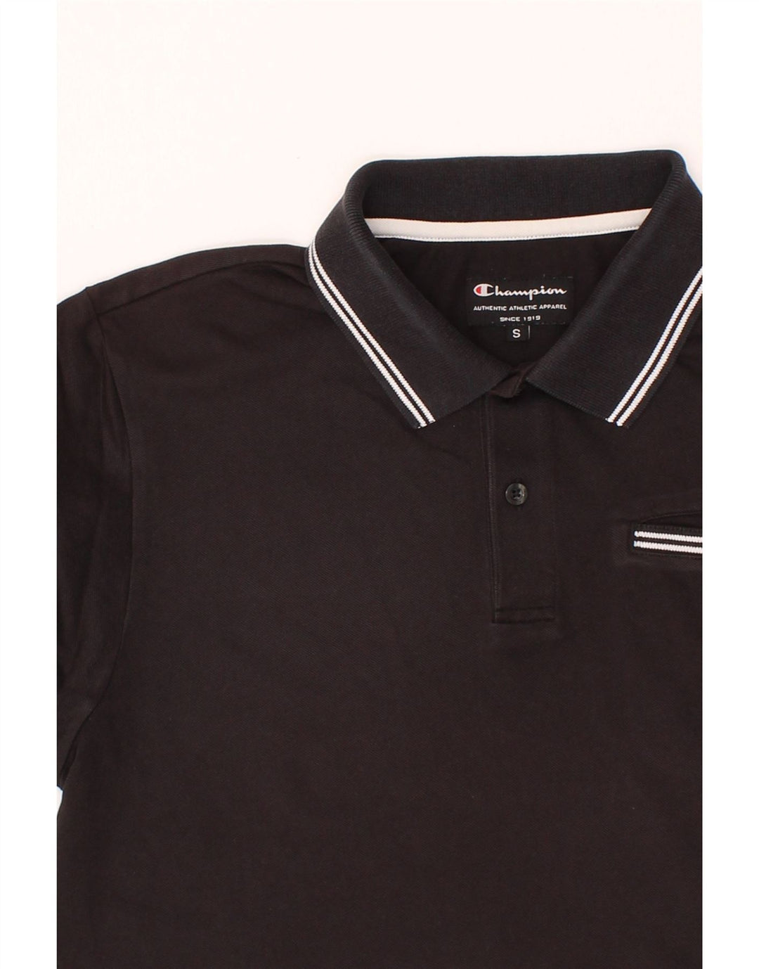 CHAMPION Mens Polo Shirt Small Black Cotton Vintage Champion and Second-Hand Champion from Messina Hembry 