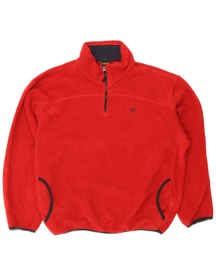 Nautica Ανδρικό φερμουάρ Fleece Jumper XL Red Polyester