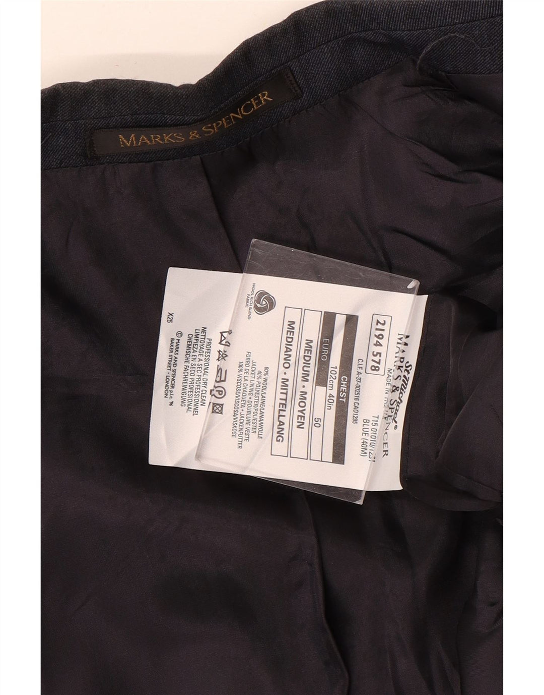 Marks & Spencer Ανδρικό μπουφάν St. Michael Blazer UK 40 Medium Navy Blue