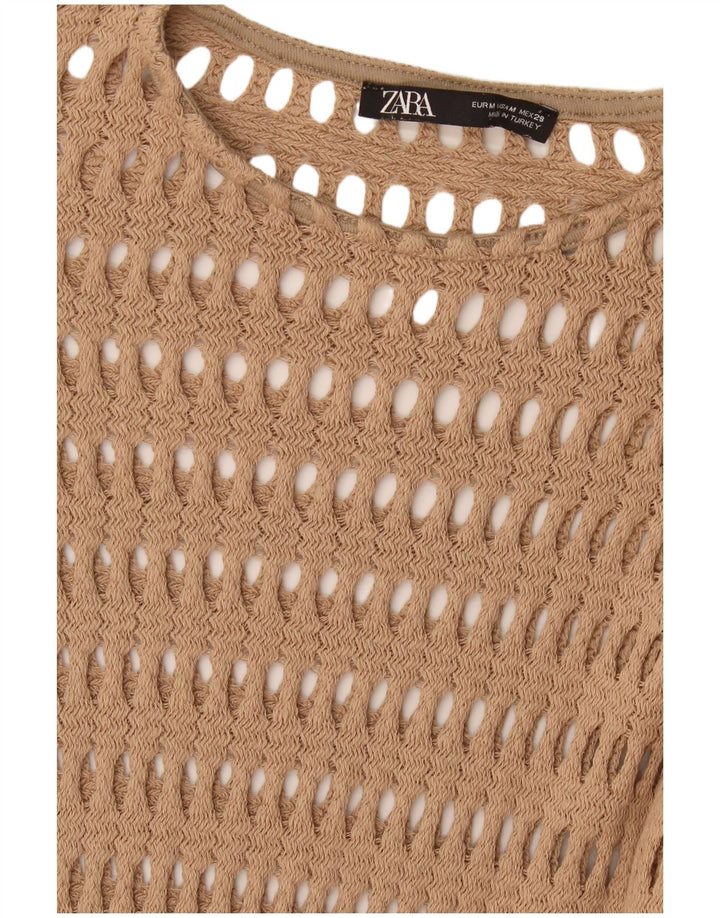 Zara Γυναικείο φόρεμα παραλίας με βελονάκι UK 12 Medium Beige