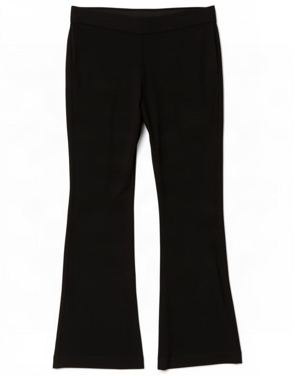 Marks & Spencer Womens Flare Casual Trousers UK 12 Medium W30 L27 Black