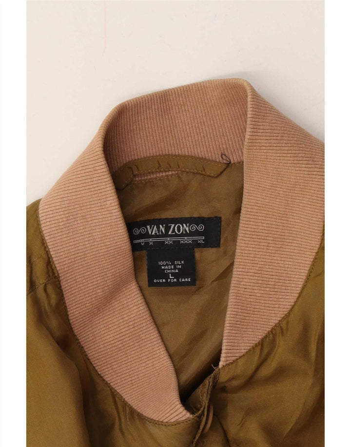 Ανδρικό μπουφάν Van Zon Bomber UK 40 Large Khaki Colourblock Silk