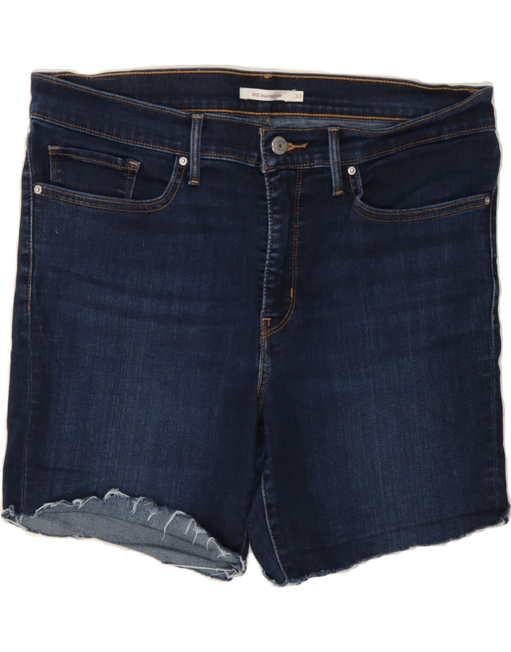 LEVI'S Womens 312 Shaping Slim Denim Shorts W33 Large  Navy Blue Vintage Levi's and Second-Hand Levi's from Messina Hembry 