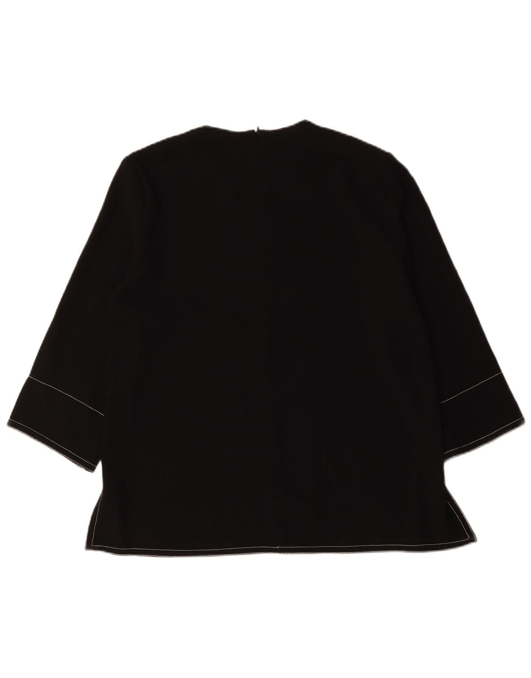 Zara Γυναικεία μπλούζα με 3/4 μανίκια Τοπ UK 16 Large Black Polyester
