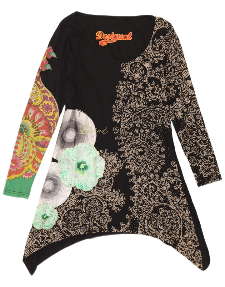 Γυναικείο Desigual Graphic Asymmetric Tunic Top 10 Small Black Floral
