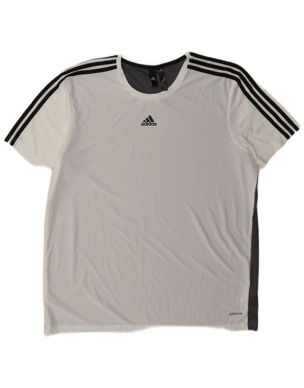 Adidas Ανδρικό T-Shirt Aeroready Top XL White Colourblock Polyester
