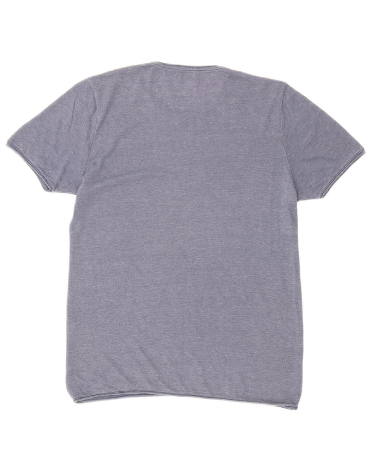 Zara Ανδρικό T-Shirt Top μεγάλο μπλε βαμβακερό