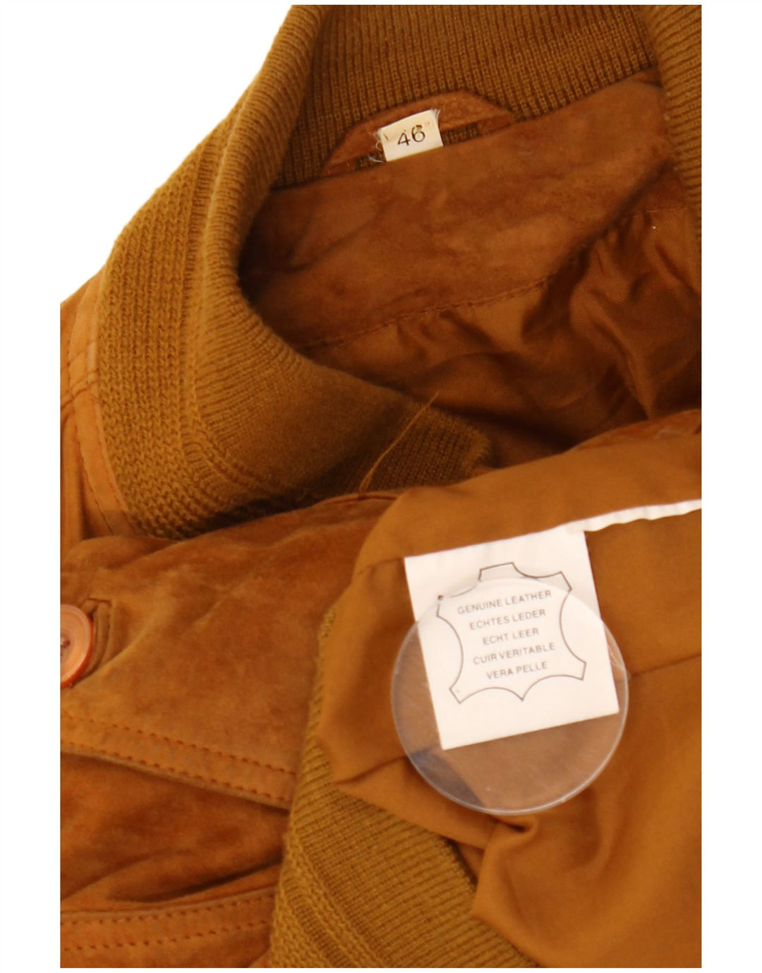 VINTAGE Ανδρικό τζάκετ με σουέτ μπουφάν EU 46 Small Beige Leather