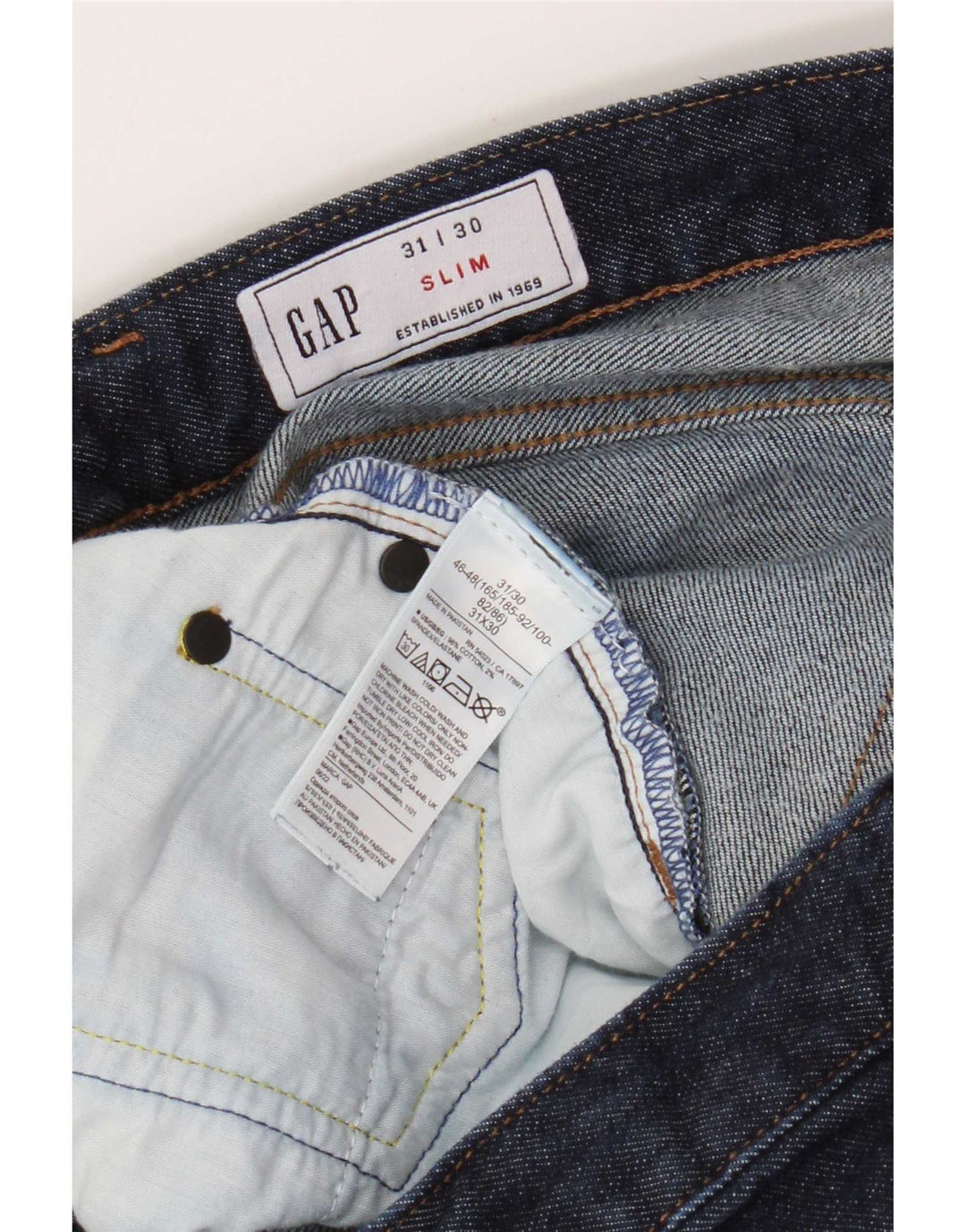 Ανδρικό τζιν Gap Slim W31 L30 Navy Blue Cotton