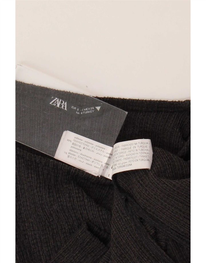 Zara Γυναικείο τοπ μακρυμάνικο UK 10 Small Black Polyester