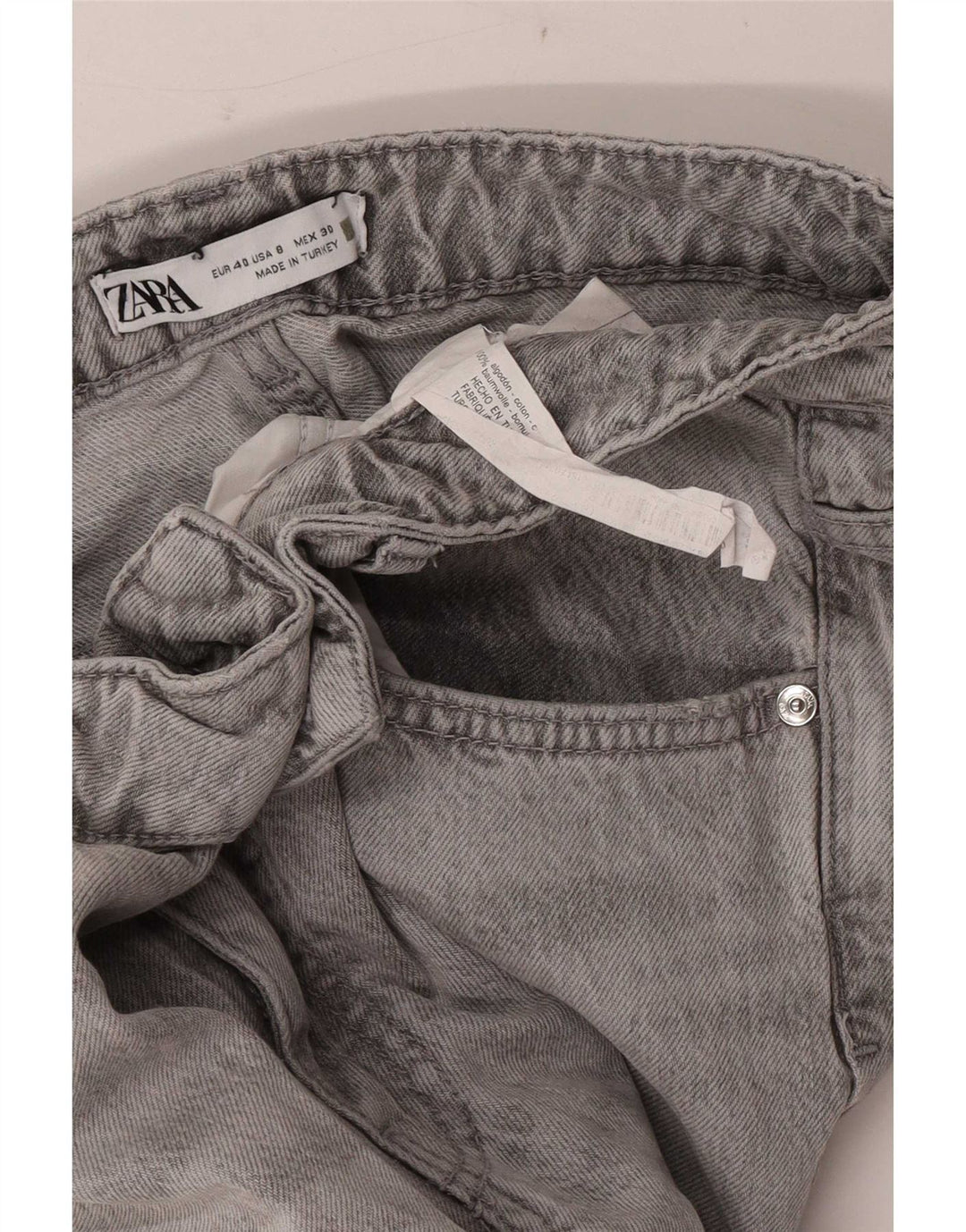 Zara Γυναικεία τζιν με κωνικό ύφος EU 40 Medium W30 L29 Γκρι βαμβακερό
