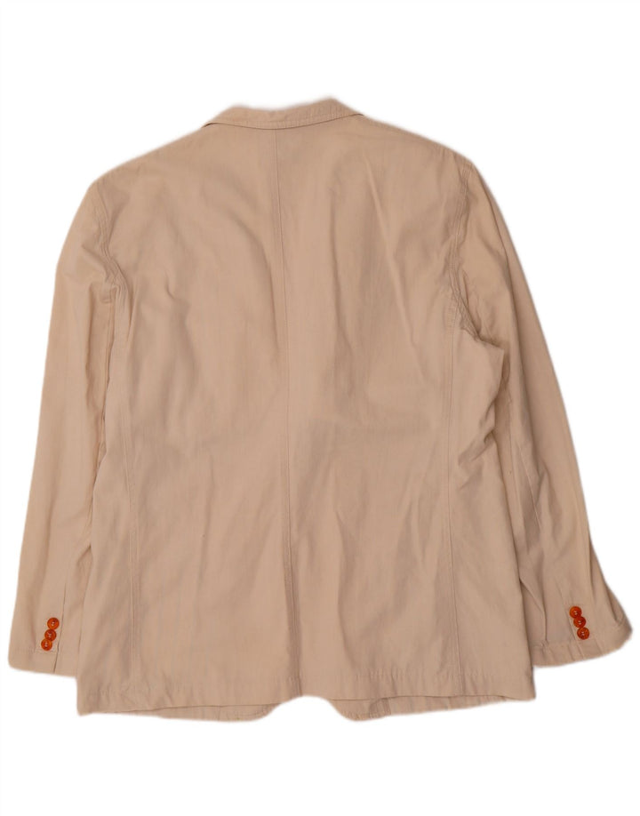 Vintage Ανδρικό σακάκι 1 κουμπιού μπλέιζερ EU 52 XL Μπεζ βαμβακερό