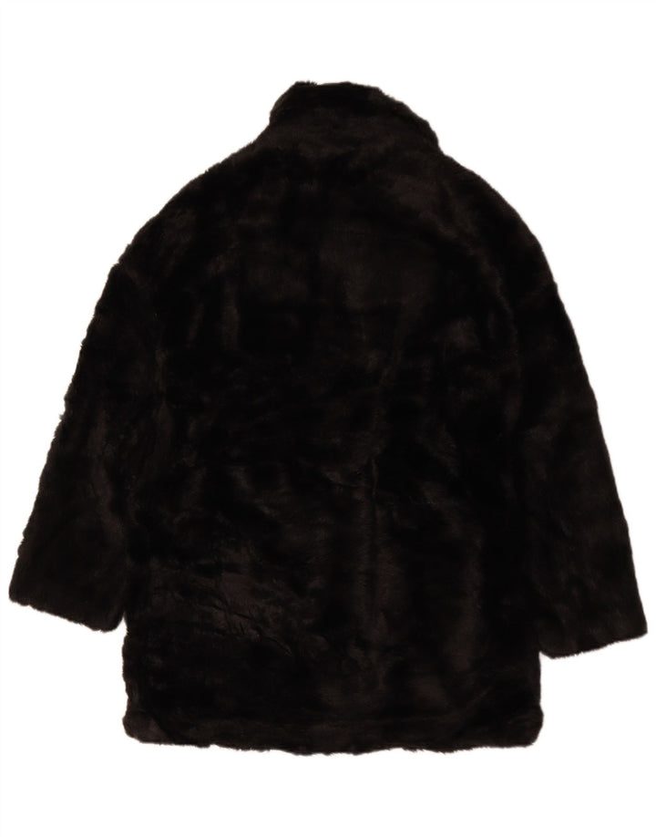 Γυναικείο παλτό Zara Oversized Faux Fur UK 6 XS Μαύρο Πολυεστέρας