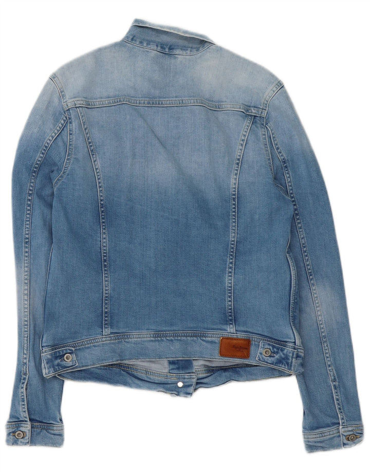 PEPE Jeans Γυναικείο Τζιν Μπουφάν UK 14 Μεγάλο Μπλε Βαμβακερό