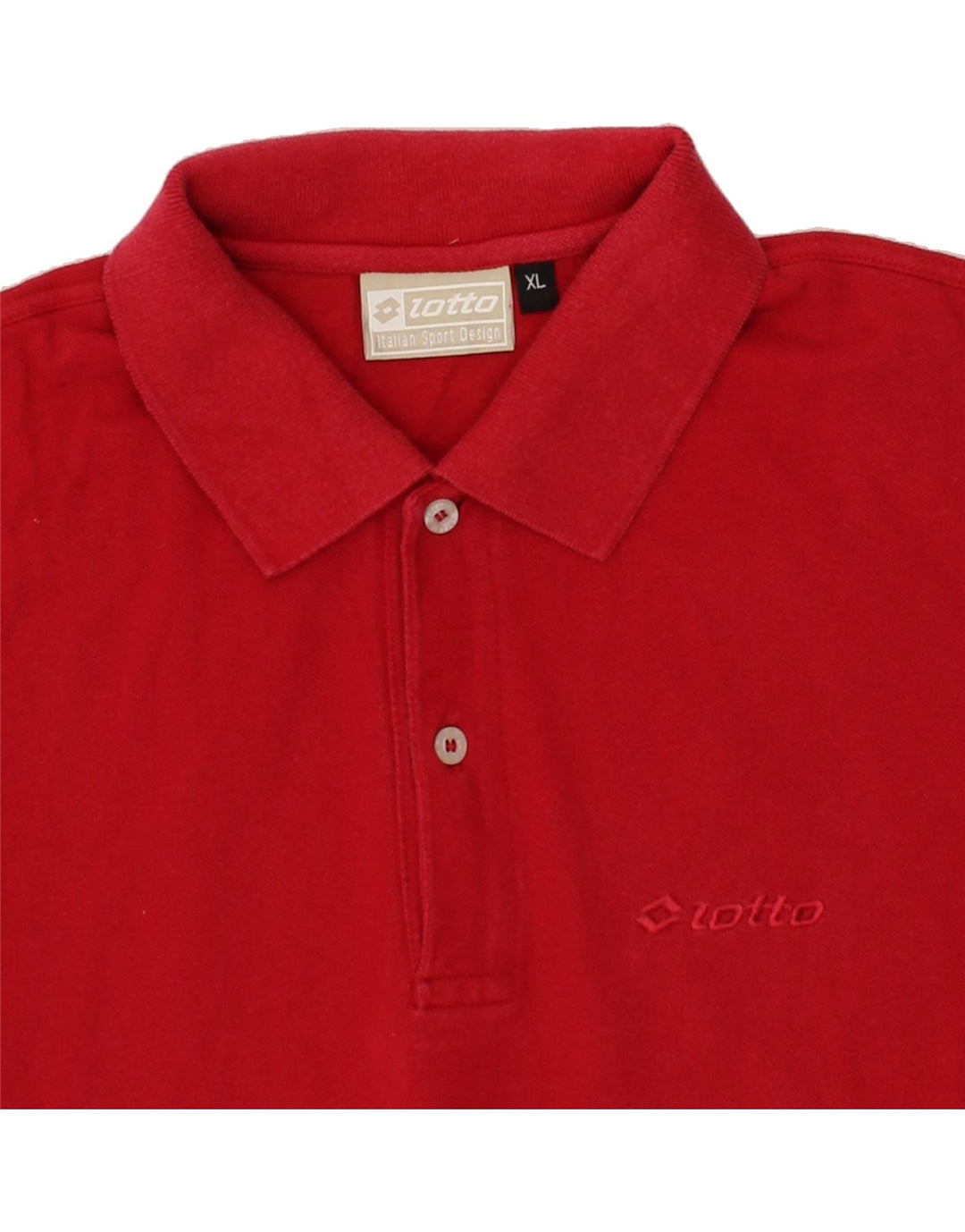 LOTTO Mens Polo Shirt XL Red Cotton Vintage Lotto and Second-Hand Lotto from Messina Hembry 