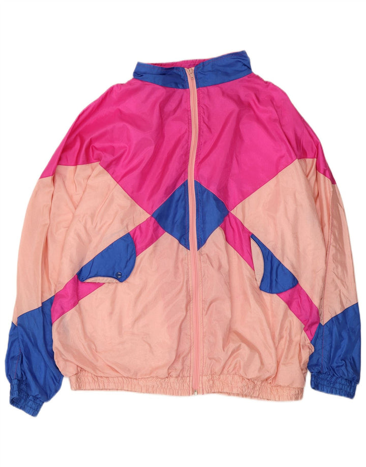 Vintage γυναικεία αθλητική φόρμα Top Jacket UK 16 Large πολύχρωμα Colourblock