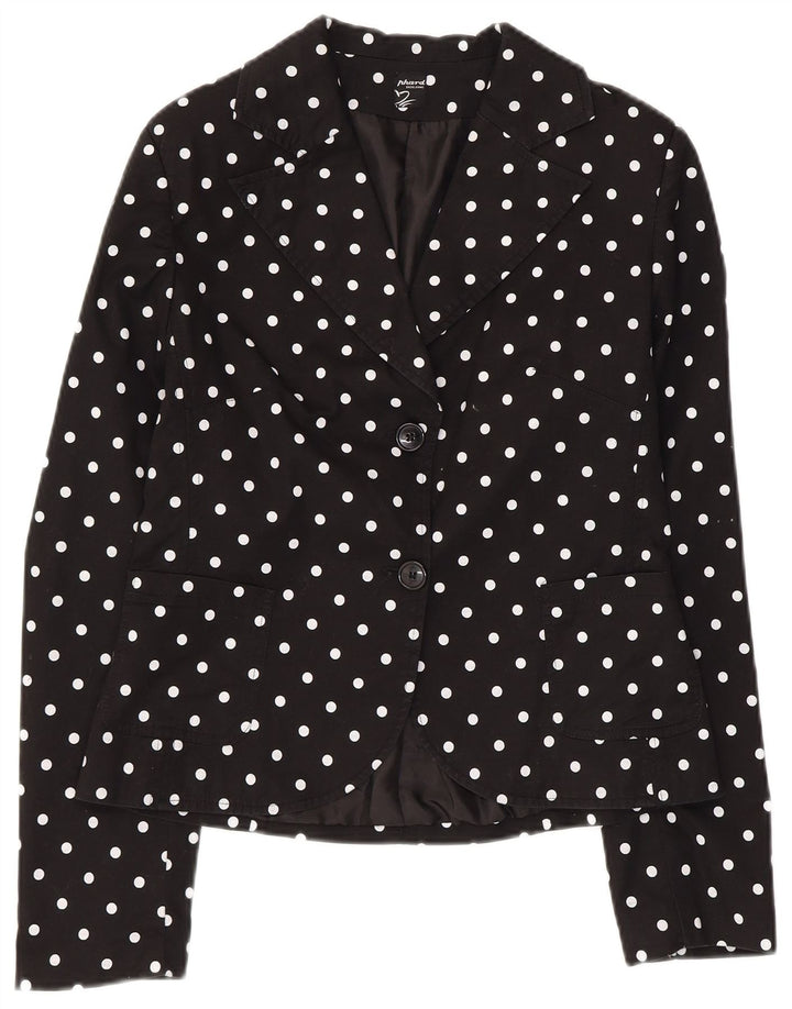 Phard Γυναικείο μπουφάν blazer UK 12 μεσαίο μαύρο βαμβακερό πουά