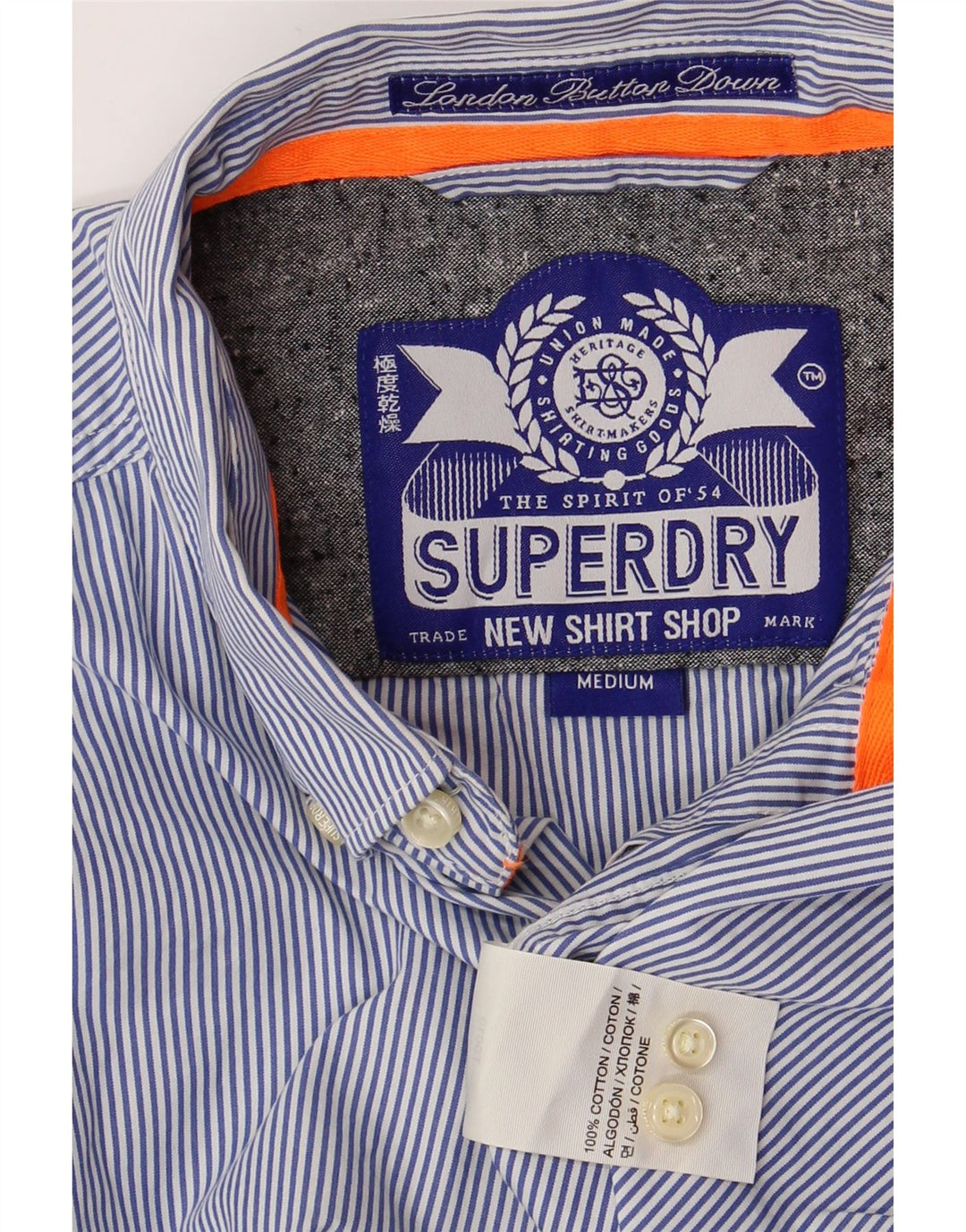 Ανδρικό πουκάμισο SUPERDRY με μεσαίο μπλε ρίγες κασμίρ