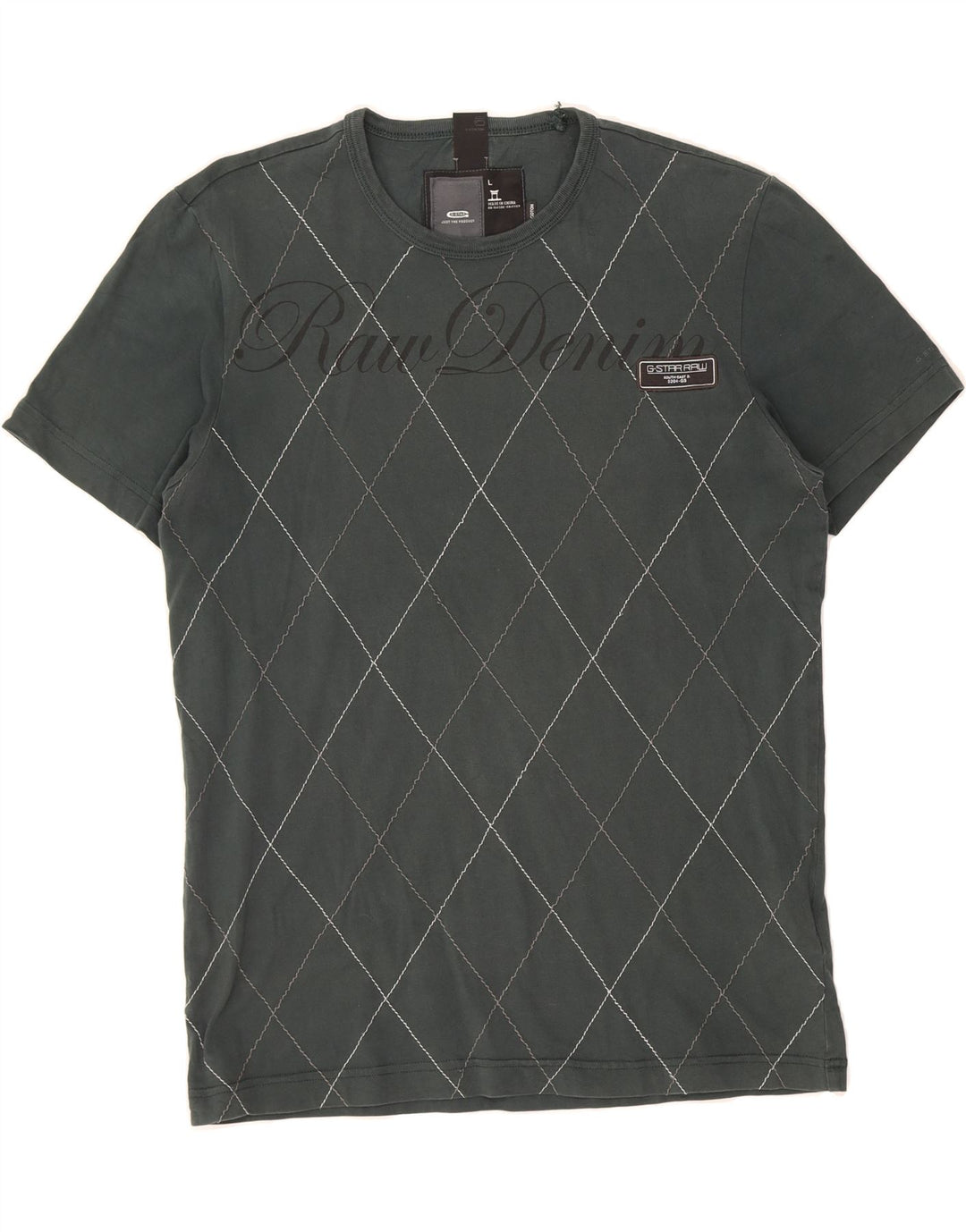 Ανδρικό γραφικό μπλουζάκι G-STAR Top Large Grey Argyle/Diamond Cotton