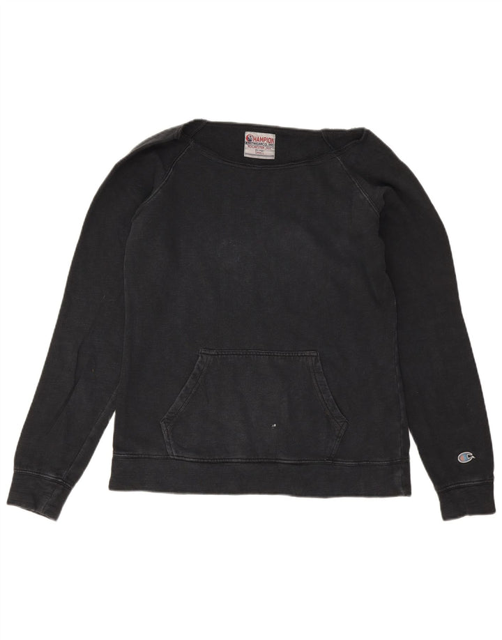 Champion Womens Heritage Oversized Φούτερ Jumper UK 10 Small Black