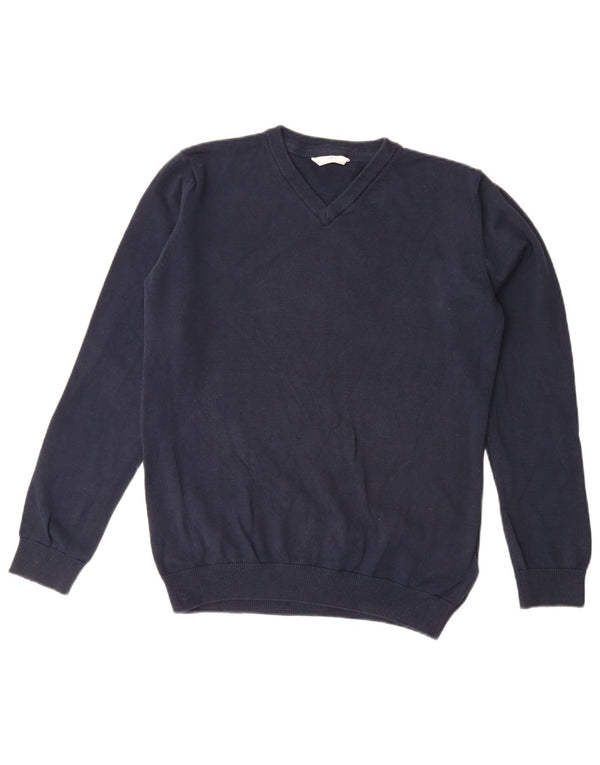 Marks & Spencer Boys πουλόβερ με λαιμόκοψη με V λαιμόκοψη 14-15 ετών, μπλε βαμβακερό