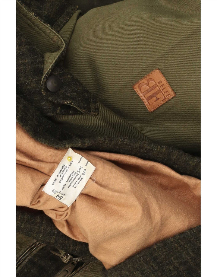Belfe & Belfe Ανδρικό Μπουφάν IT 54 2XL Green Check Wool