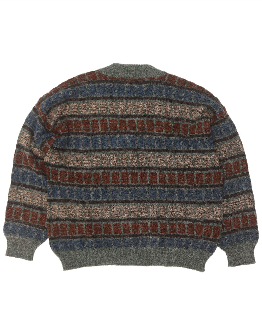 Vintage ανδρικό πουλόβερ με λαιμόκοψη IT 54 XL πολύχρωμο ριγέ