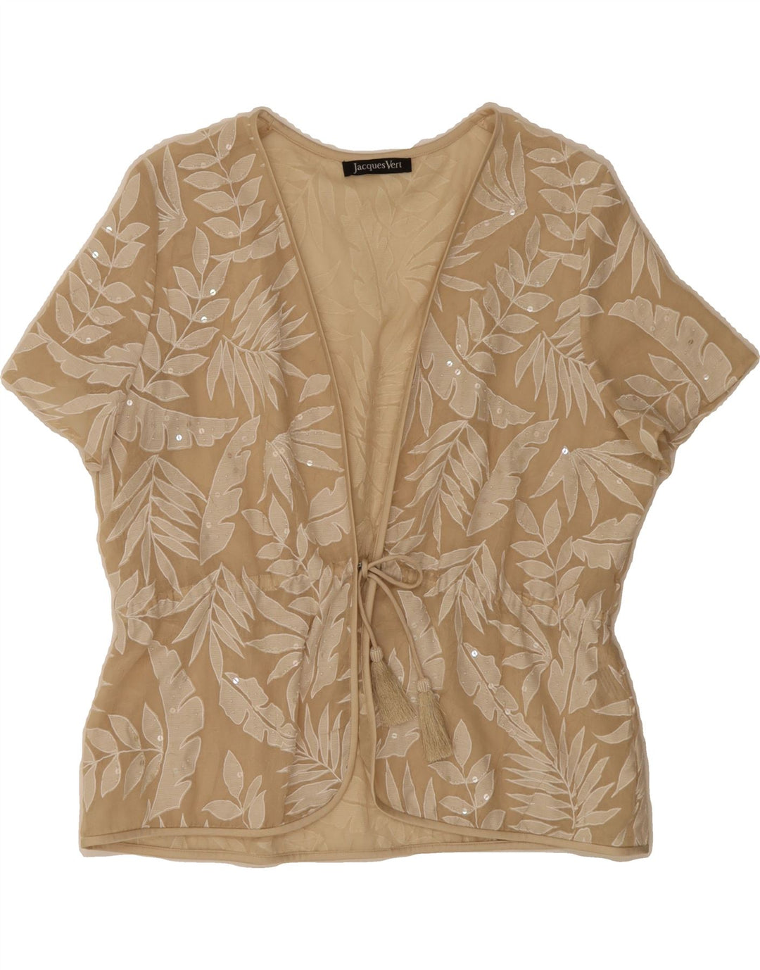 JACQUES VERT Womens Abstract Pattern Blouse Top UK 18 XL Beige Polyester Vintage Jacques Vert and Second-Hand Jacques Vert from Messina Hembry 