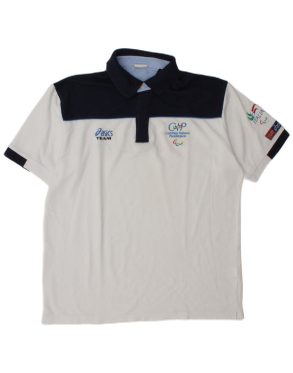 Μπλουζάκι Asics Mens Italia Graphic Polo XL Λευκό βαμβακερό
