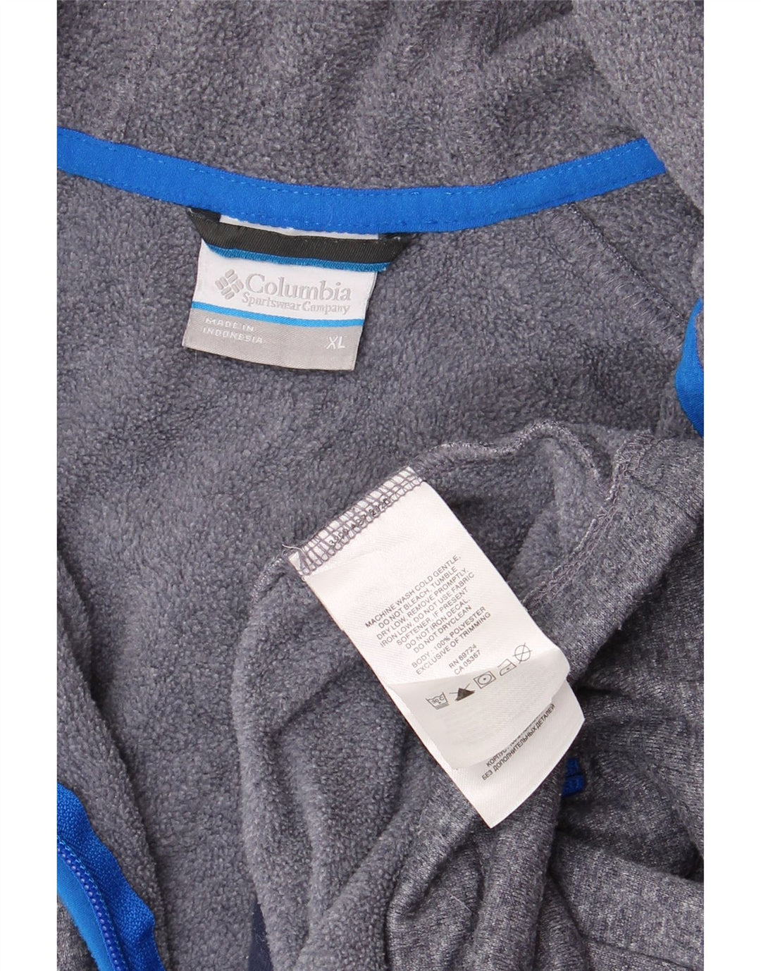 Ανδρικό πουλόβερ με κουκούλα με φερμουάρ COLUMBIA XL πολυεστέρας με μπλέ ναυτικό