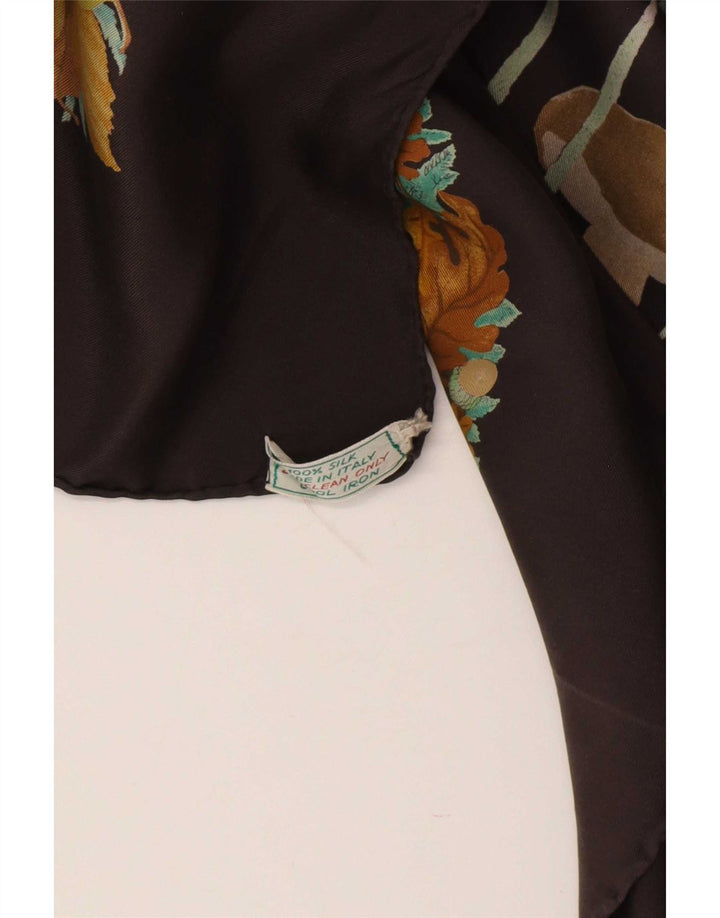 Γυναικείο τετράγωνο φουλάρι Gucci One Size Καφέ λουλουδάτο μετάξι