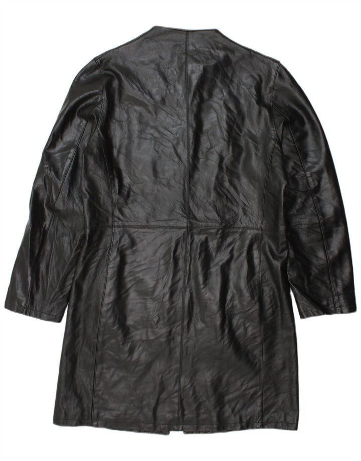 VINTAGE Γυναικείο Δερμάτινο Παλτό IT 48 XL Μαύρο Δερμάτινο