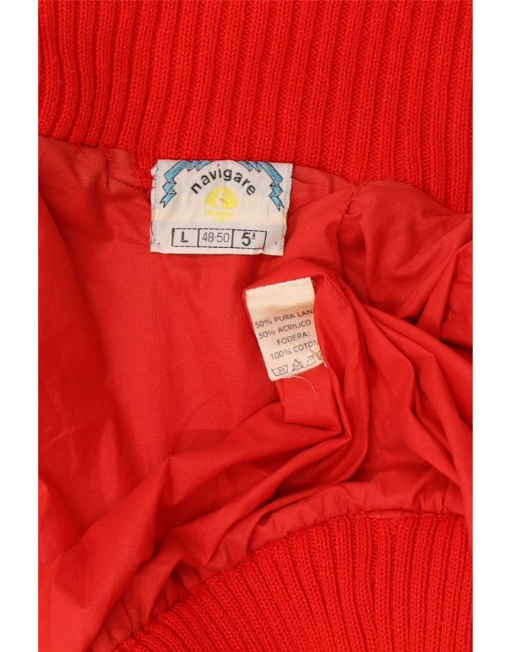 Ανδρικό πουλόβερ Navigare Cardigan IT 48/50 Μεσαίο κόκκινο μαλλί