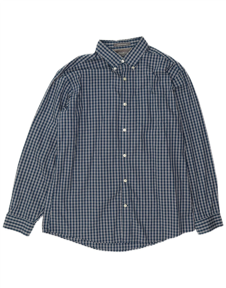 Eddie Bauer Ανδρικό πουκάμισο Relaxed Fit Large Navy Blue από βαμβάκι