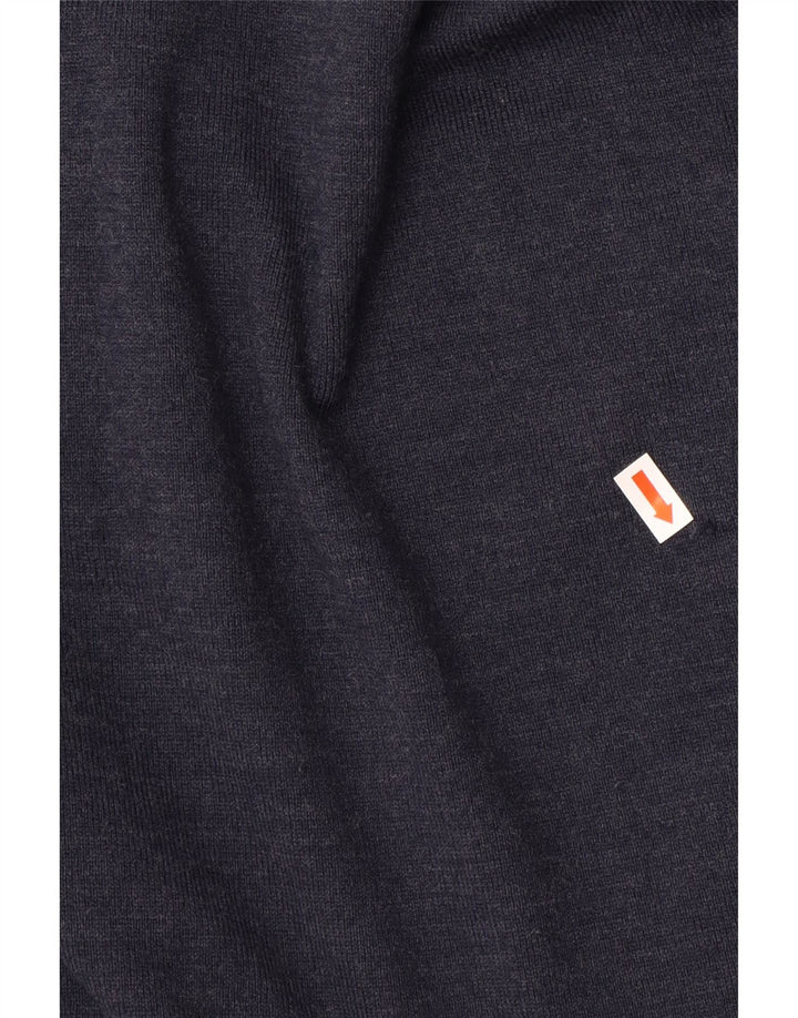 Ανδρικό πουλόβερ με φερμουάρ HUGO BOSS με μεσαίο μπλε πολυεστέρα