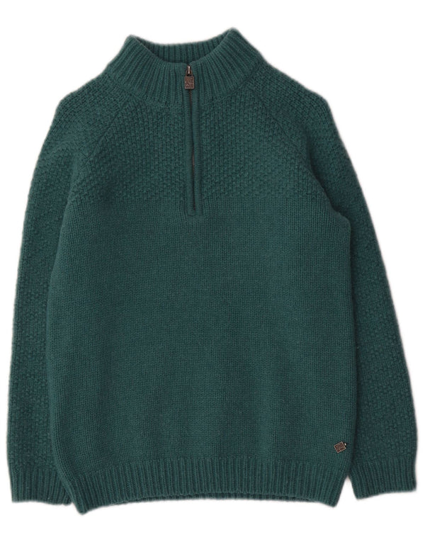 Weird Fish Γυναικείο πουλόβερ με φερμουάρ UK 10 Small Green Wool