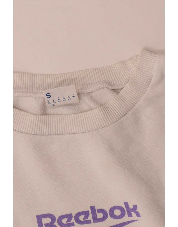 Γυναικεία φούτερ Reebok Oversized Crop Jumper UK 8/10 Small White